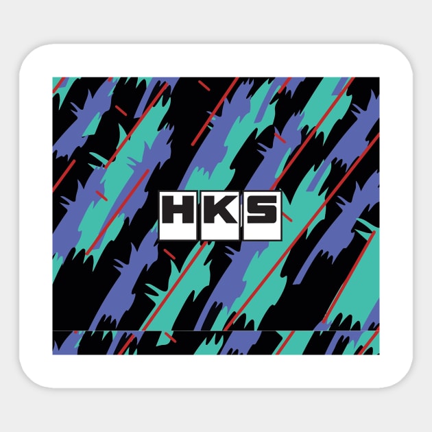 HKS Retro Pattern Tapestry Sticker by machinistwrestler